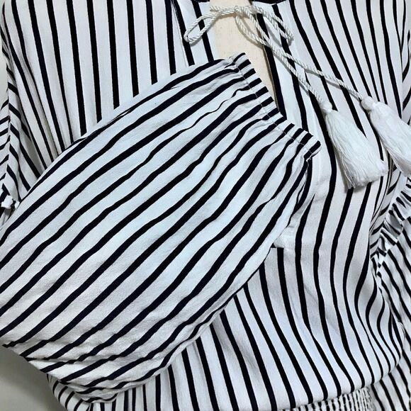 Aqua NWT Stripes Smocked Waist Mini Dress Women XL - Picture 4 of 9